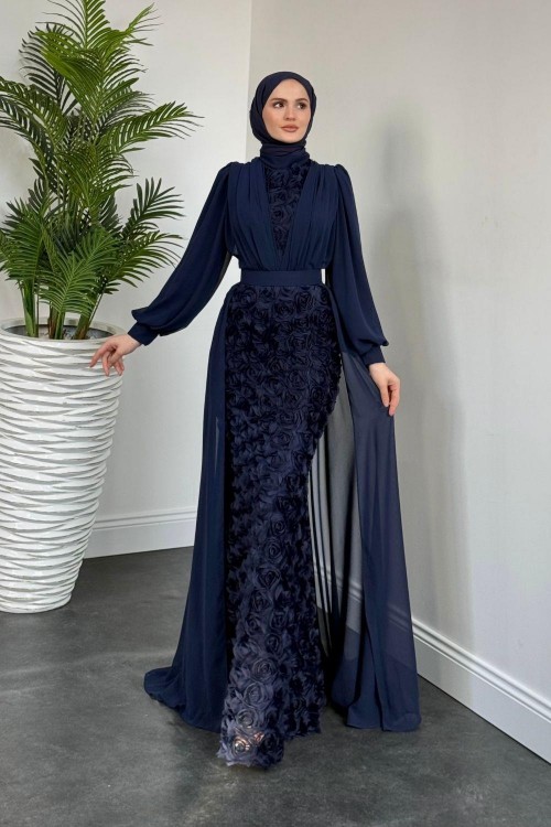 Mozella Güllü Abiye Lacivert