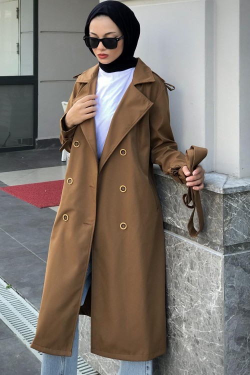 Nasa Apoletli Trençkot Camel