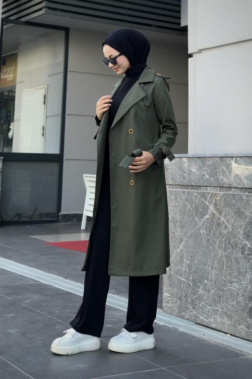 Nasa Apoletli Trençkot Haki