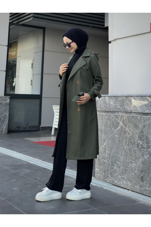 Nasa Apoletli Trençkot Haki