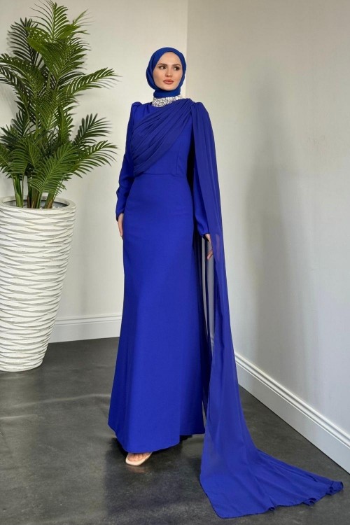 Olara Yandan Pelerinli Abiye Sax