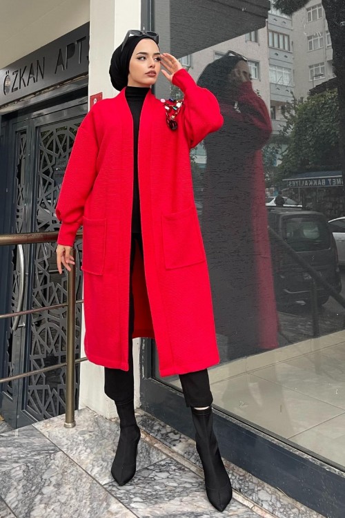 Omzu Pullu Kap Kırmızı