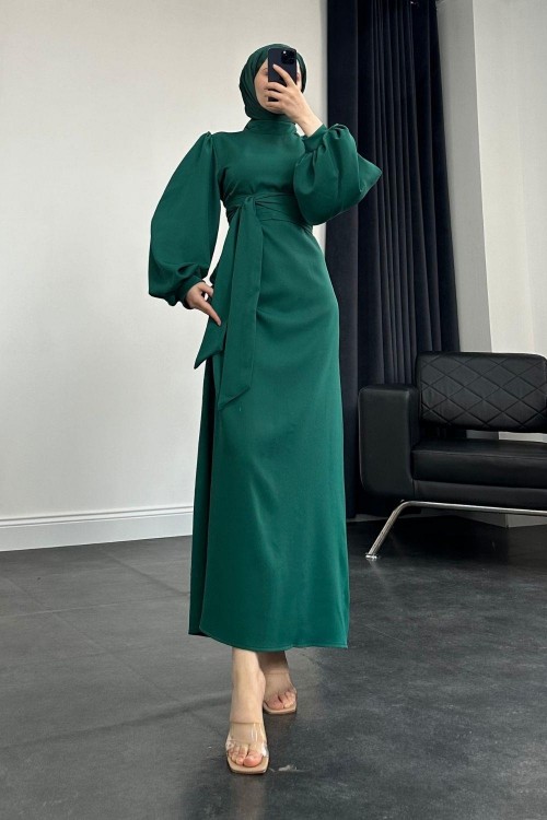 Oreste Kalın Kemer Elbise Yeşil