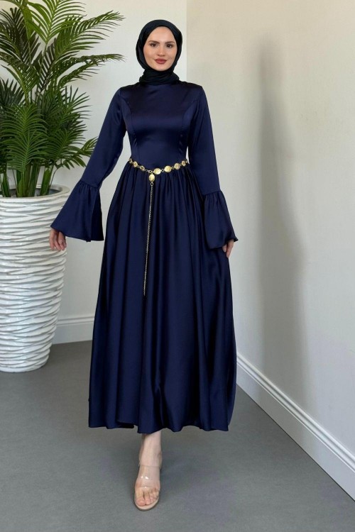 Orville Gold Kemerli Balon Etek Elbise Laciver(KEMERSİZDİR)