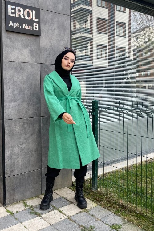 Oval Yaka Kaban Yeşil