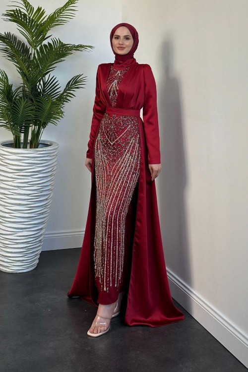 Palmira Pelerin Abiye Bordo