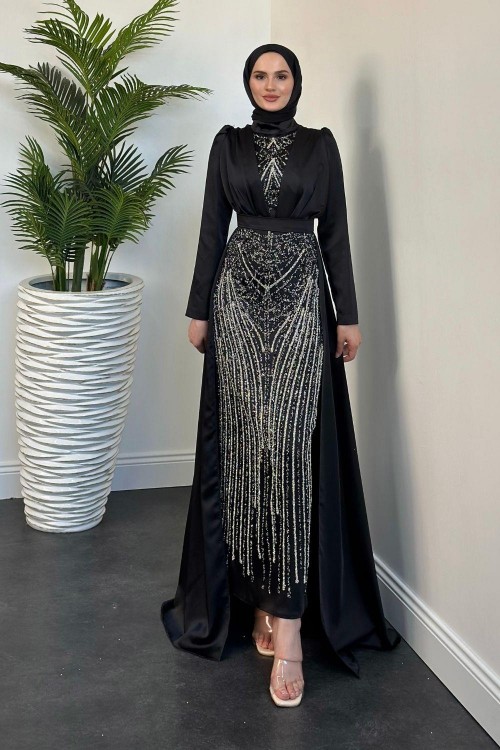 Palmira Pelerin Abiye Siyah 