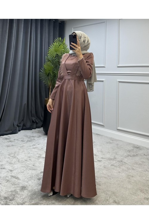 Polina Tesettür Abiye Gül Kurusu