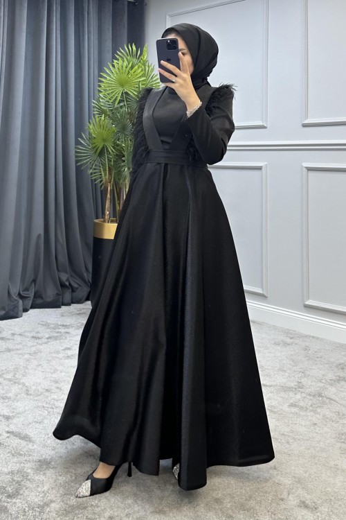 Polina Tesettür Abiye Siyah