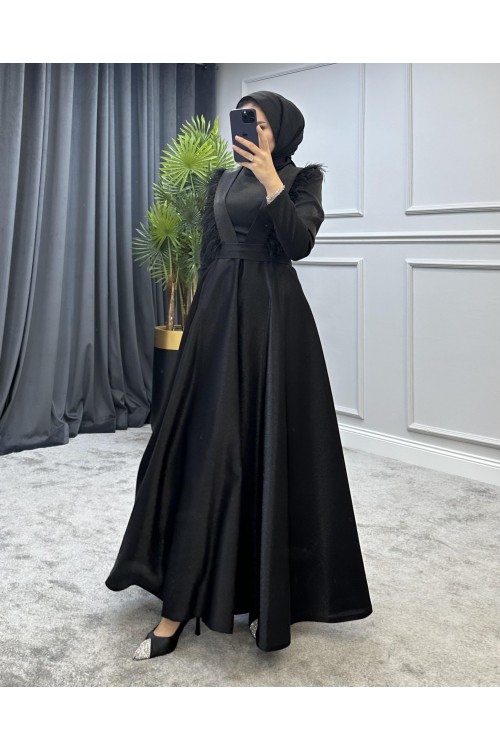 Polina Tesettür Abiye Siyah