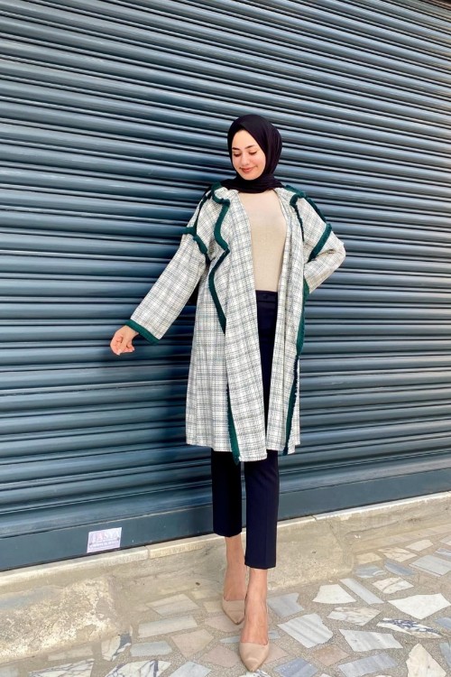 Pötikare Desenli Püsküllü Kap Yeşil