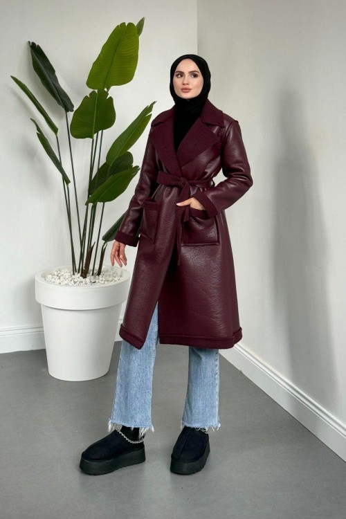 Ribana İçi Kürklü Suni Deri Kaban Vişne Çürüğü