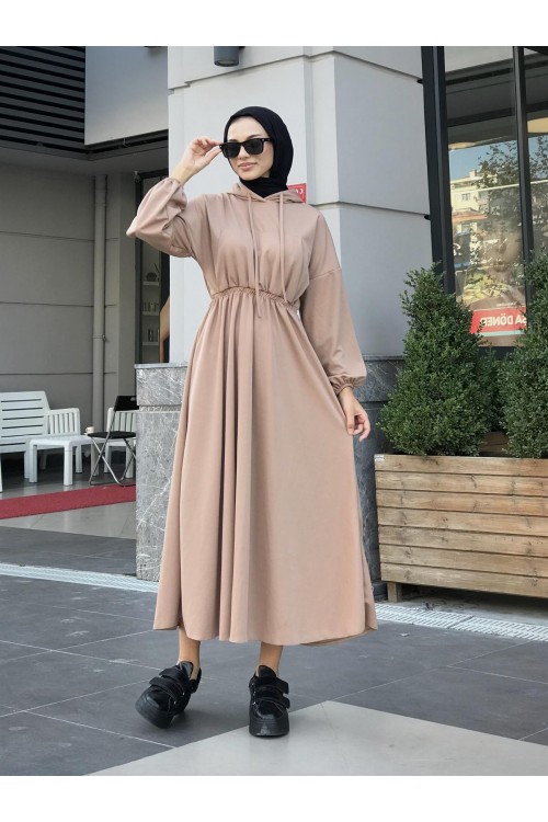 Rio Önü Cepli Elbise Krem