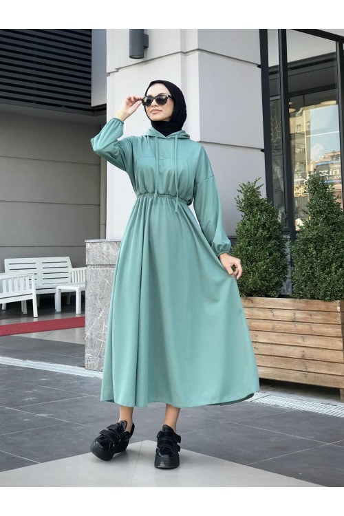 Rio Önü Cepli Elbise Mint