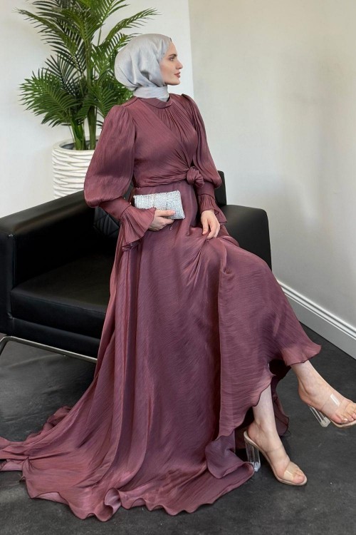 Rovena Yandan Bağlamalı Abiye Rose