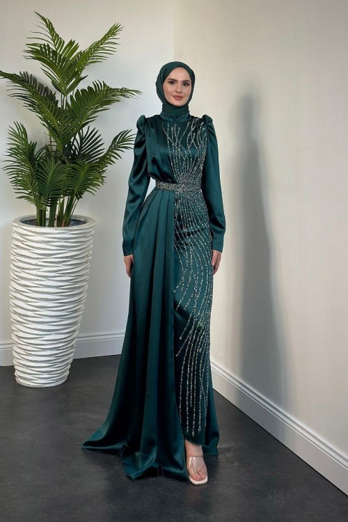 Sante Taş Detay Abiye Zümrüt