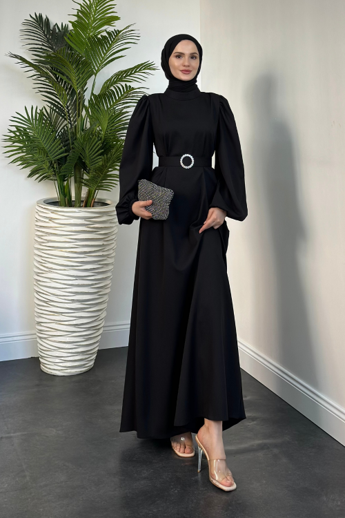 Sarah Kemerlı Elbise Siyah
