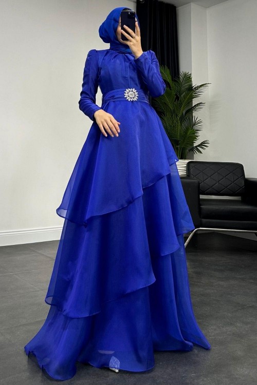 Şazeli Taş Tokalı Abiye Saks 