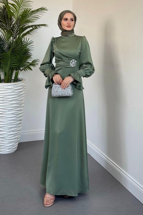 Senoria Yandan Taşlı Abiye Mint