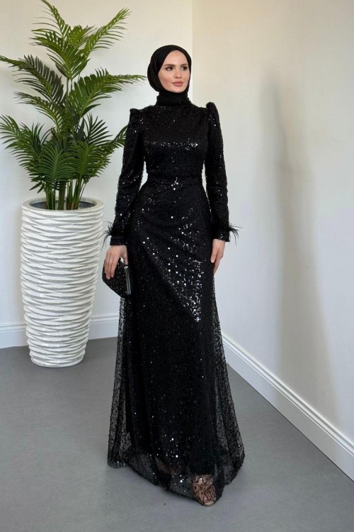 Sierra Pul Payet Abiye Siyah