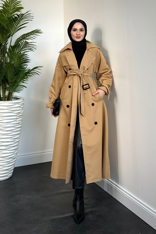 Thylanee Astarlı Aporetli Trençkot Camel