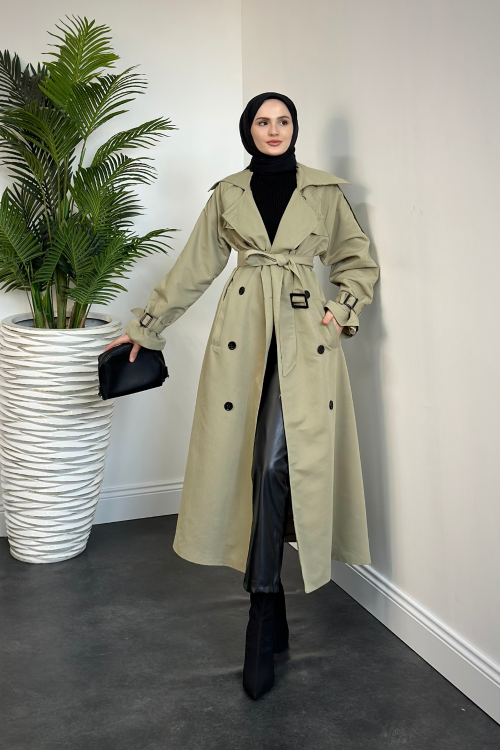 Thylanee Astarlı Aporetli Trençkot Haki