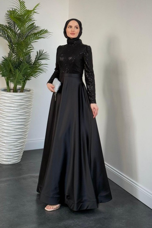 Tiana Pul Payet Abiye Siyah