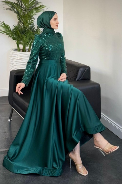 Tiana Pul Payet Abiye Zümrüt