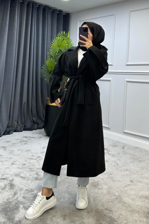 Tolunay Kaşe Kaban Siyah