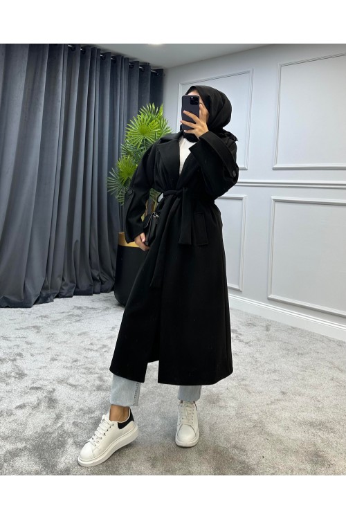 Tolunay Kaşe Kaban Siyah