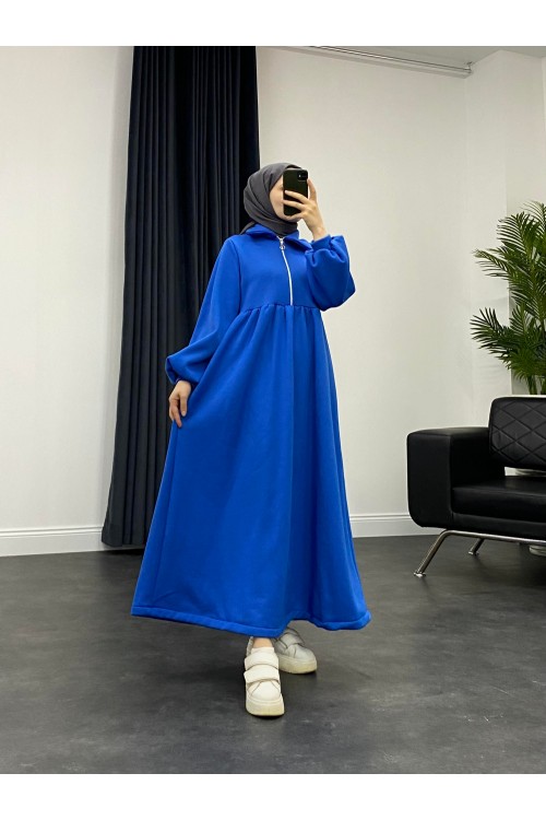 Vereniko Fermuarlı Sweat Elbise Saks