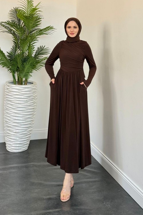 Wooden Buzzy Elbise Kahverengi