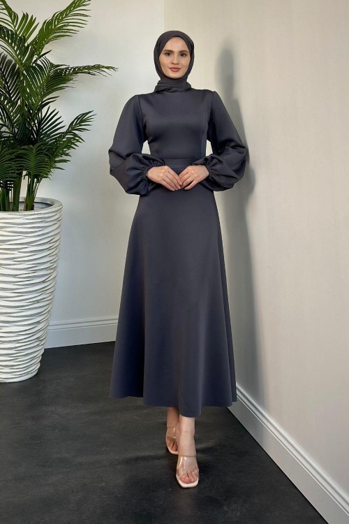 Yanni Scuba Elbise Füme