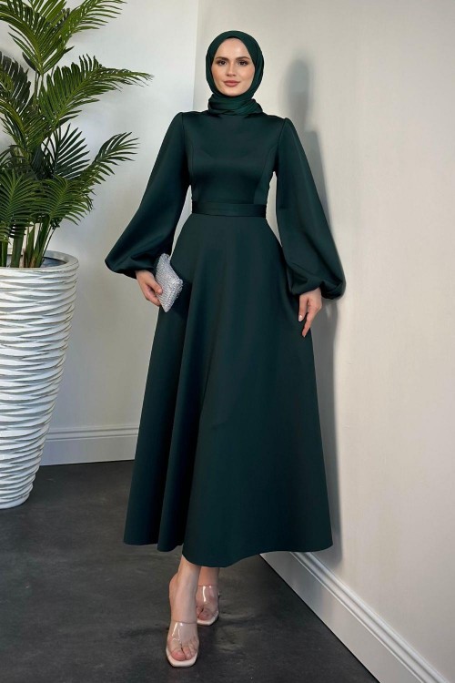 Yanni Scuba Elbise Zümrüt