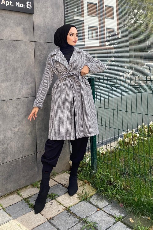 Zebra Desen Kaşe Kap Siyah