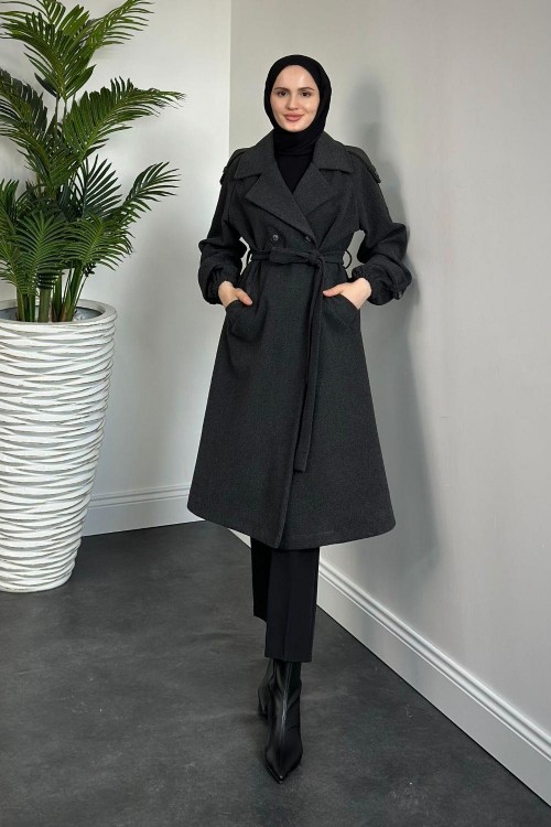 Zora Astarlı Kaşe Kaban Füme